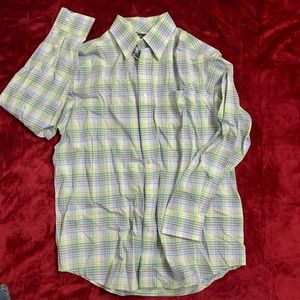 NWT Mens Large Sean John P Diddy Plaid Button Down Shirt $80